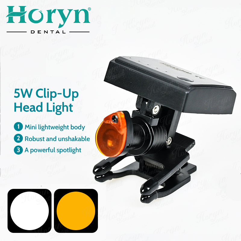 Medical Labs - Tandheelkundige 5W draadloze LED-koplamp met clip