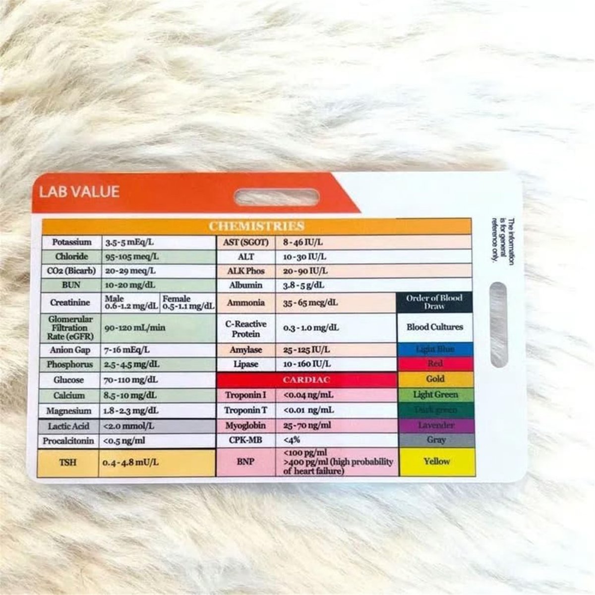 AA77 NIEUW Lab-waarde- en best - Medical Lab Values recensie en prijs